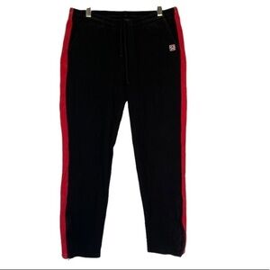 stussy Black Sweatpants with Red stripe Mens Size Small